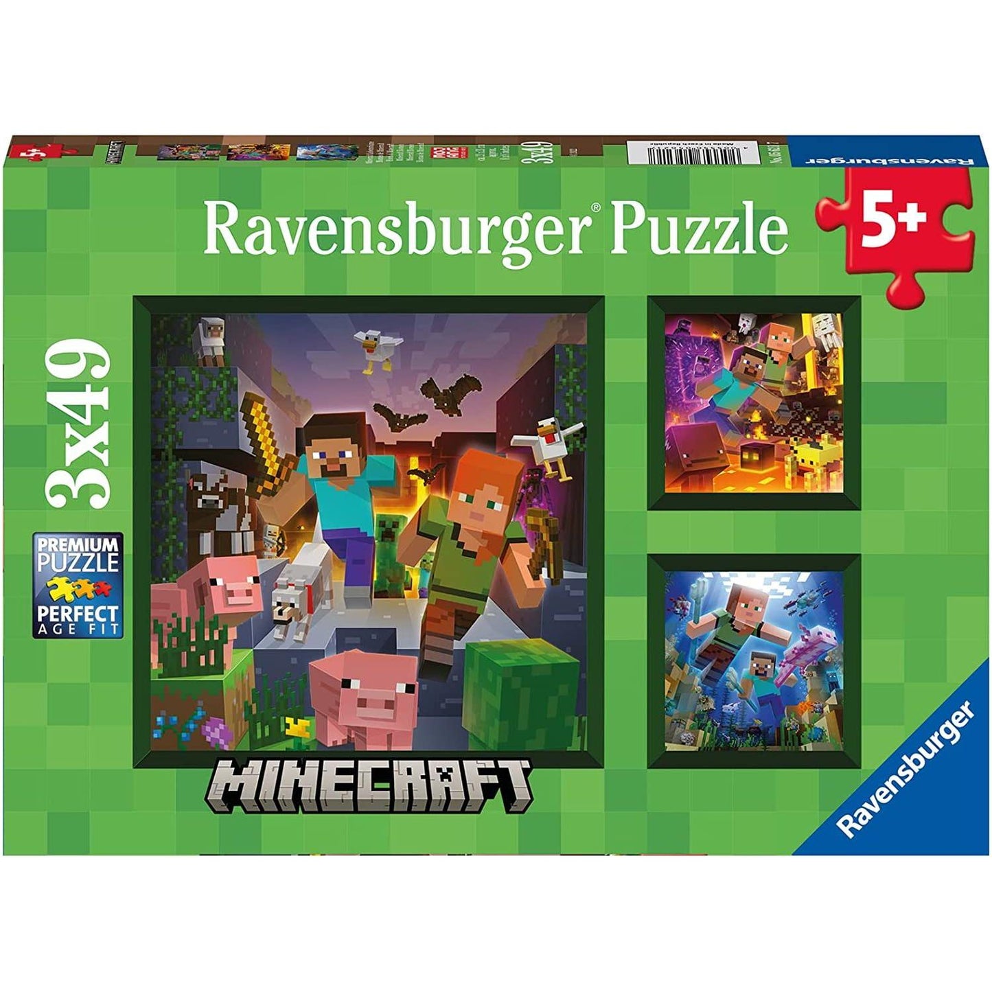 Ravensburger 3x49 Piece Puzzle Minecraft Biomes