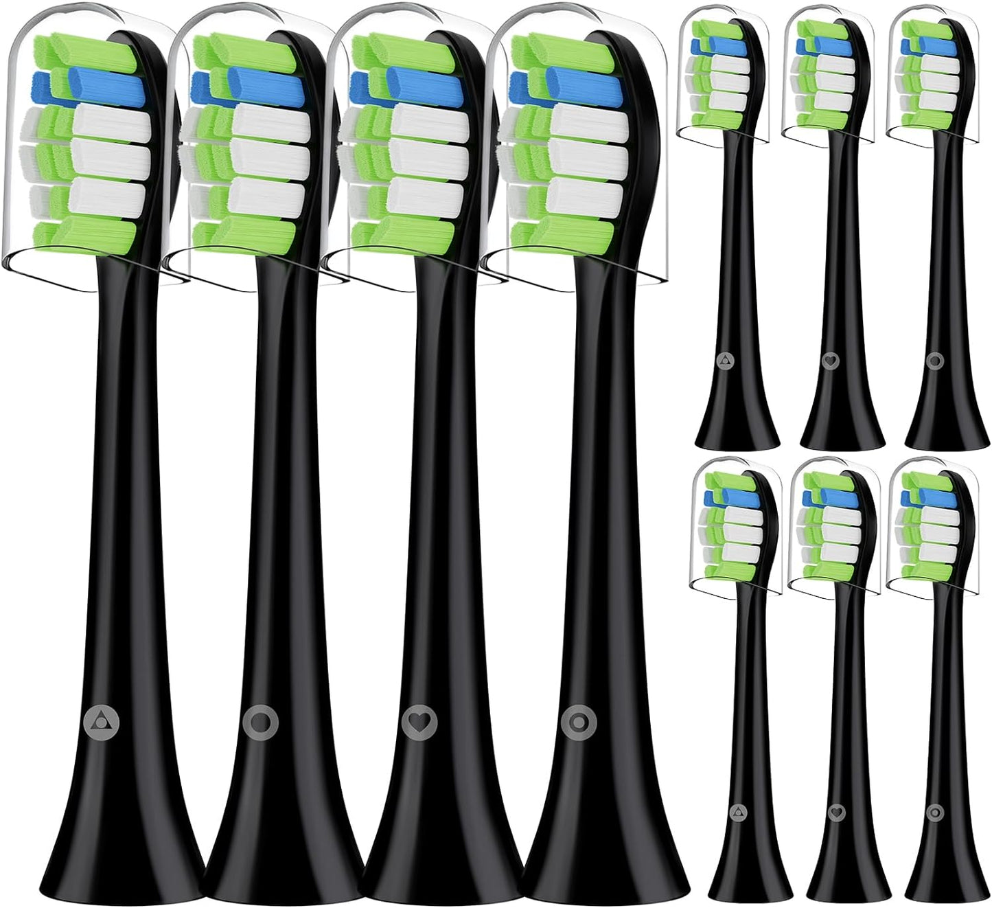 Replacement Toothbrush Heads for Aquasonic Black Series/Vibe Series/Black Series Pro/Duo Series Pro,10 Pcs Black Electric Toothbrush Heads Compatible with Aquasonic