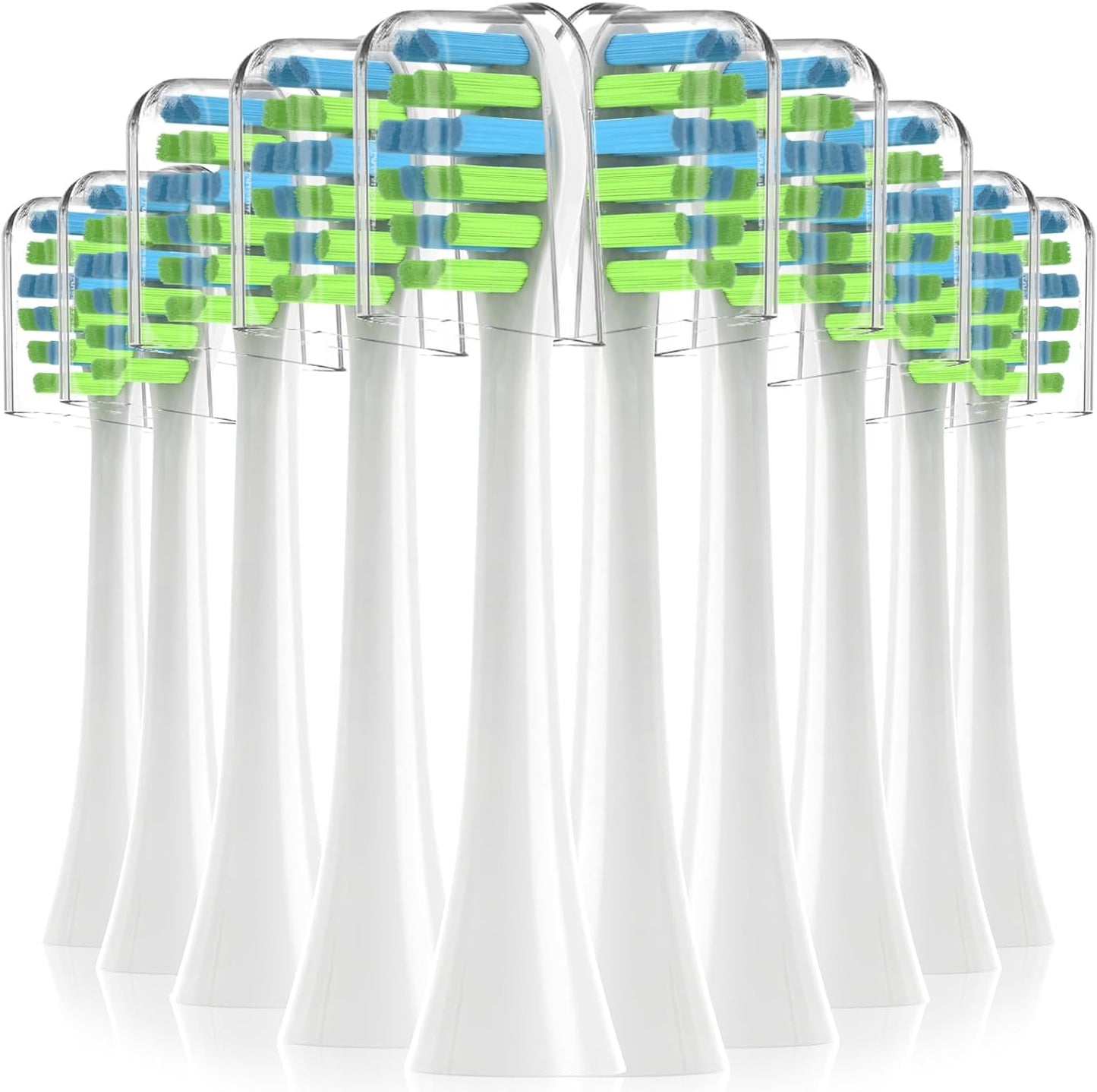 Replacement Toothbrush Heads with Covers for 7am2m AM101/AM105 Electric Toothbrush,10 Pack,White