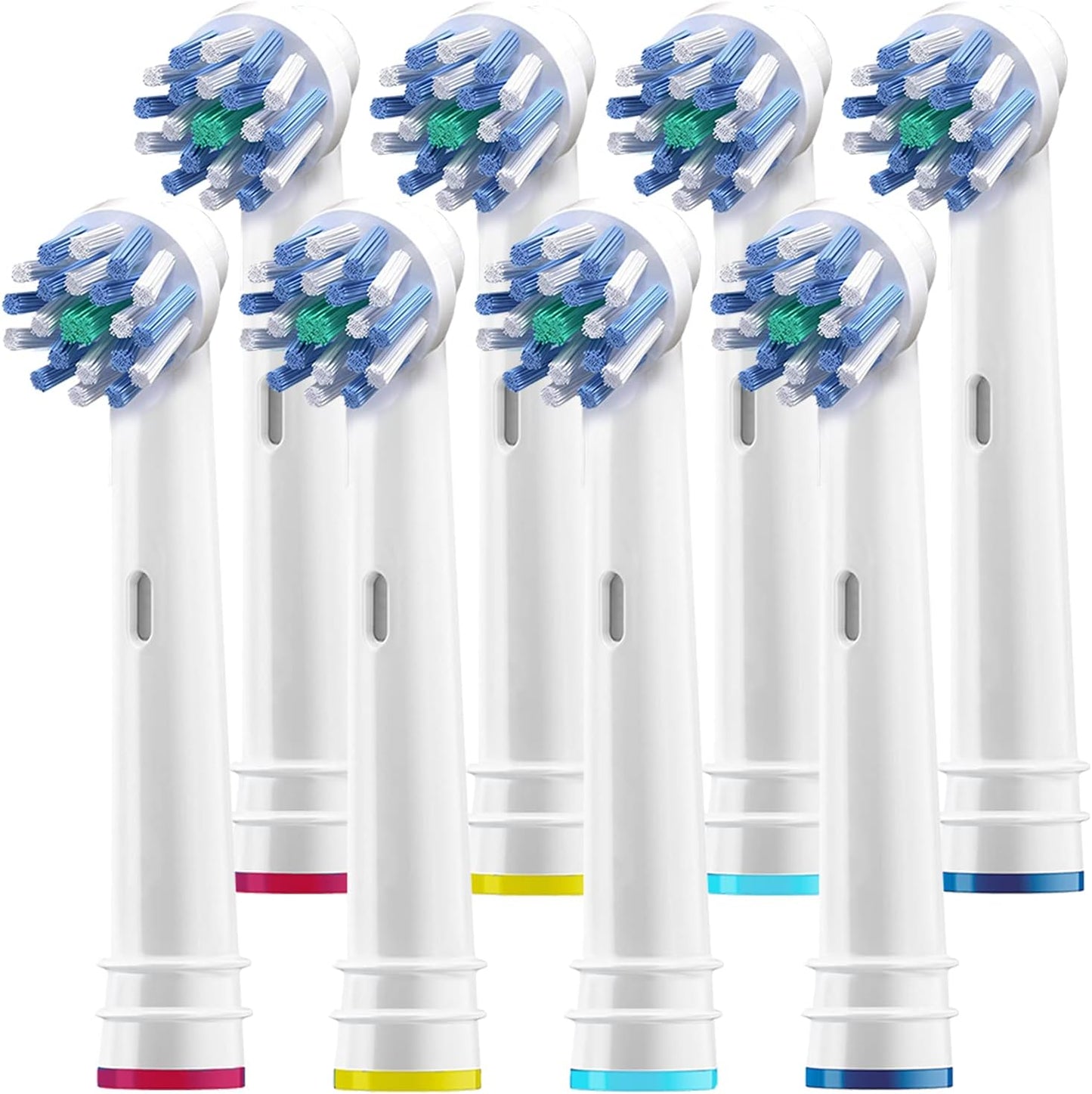 Replacement Brush Heads for Oral B- Pack of 8 Cross Generic Electric Toothbrush Heads for Oralb Braun- Crossact Toothbrushes Compatible with Most Oral-B Bases- Quality Action Bristles