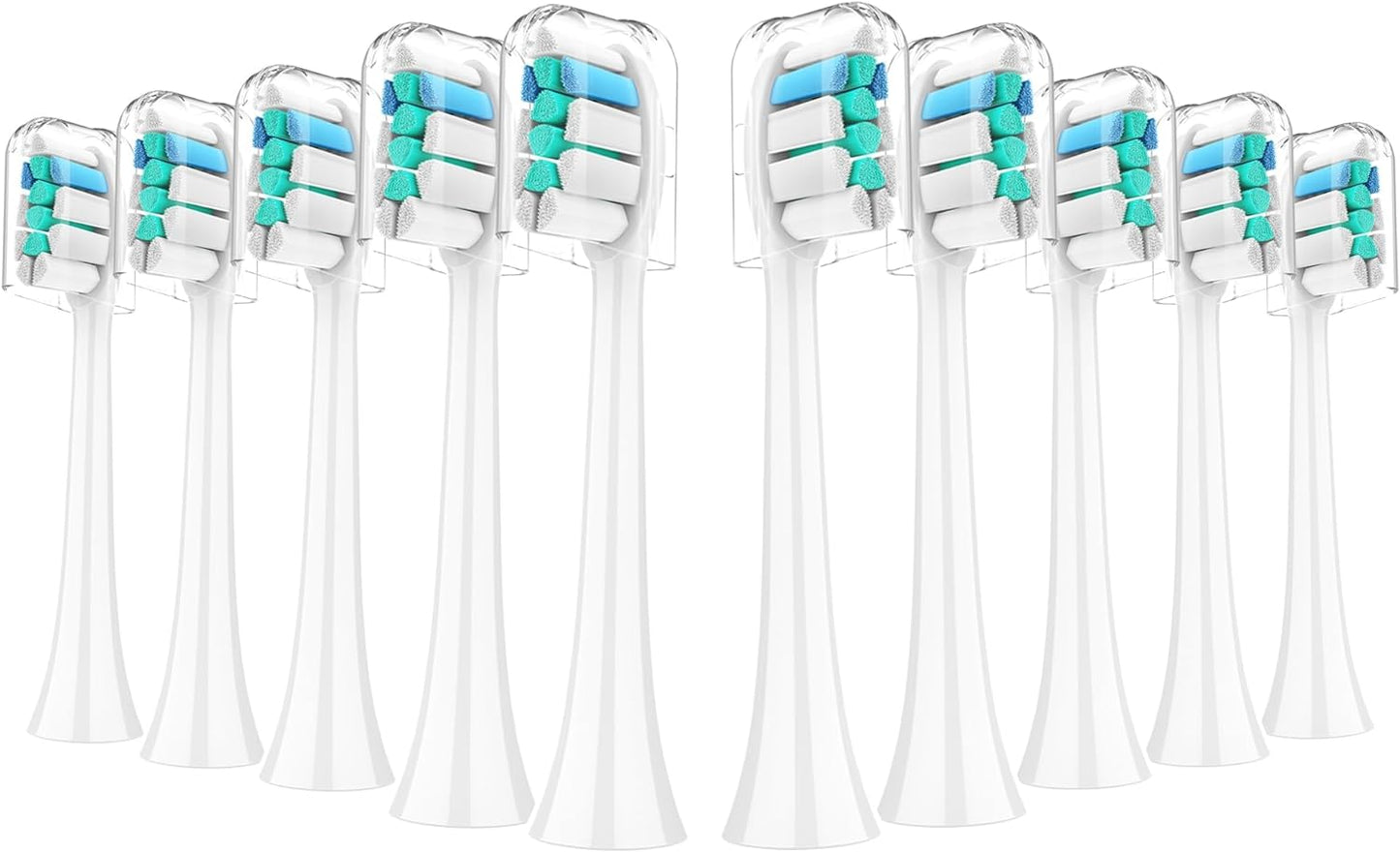 Replacement Toothbrush Heads Compatible with Philips Sonicare:10 Pack Soft Replacement Electric Brush Head Compatible with Phillips Sonicare Plaque Control Snap-on