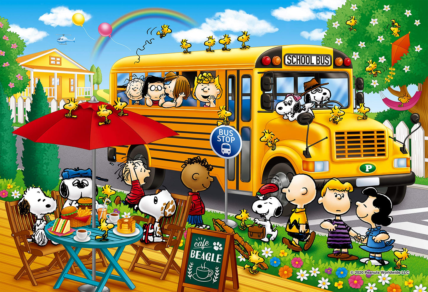 Epoch 1053Pc Jigsaw Puzzle Peanuts Snoopy School Bus Slide Japan (26X38Cm)