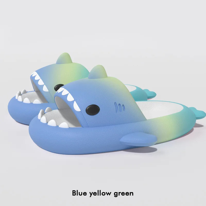 Summer Women's Beach Slides Men's Shark Slippers Color Combination Flip Flops Boy's Girl's Cartoon EVA Sandals Anti-skid Shoes ShopOnlyDeal