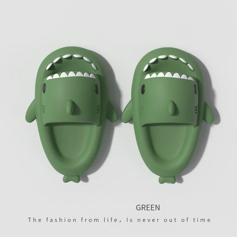 Summer Women's Beach Slides Men's Shark Slippers Color Combination Flip Flops Boy's Girl's Cartoon EVA Sandals Anti-skid Shoes ShopOnlyDeal