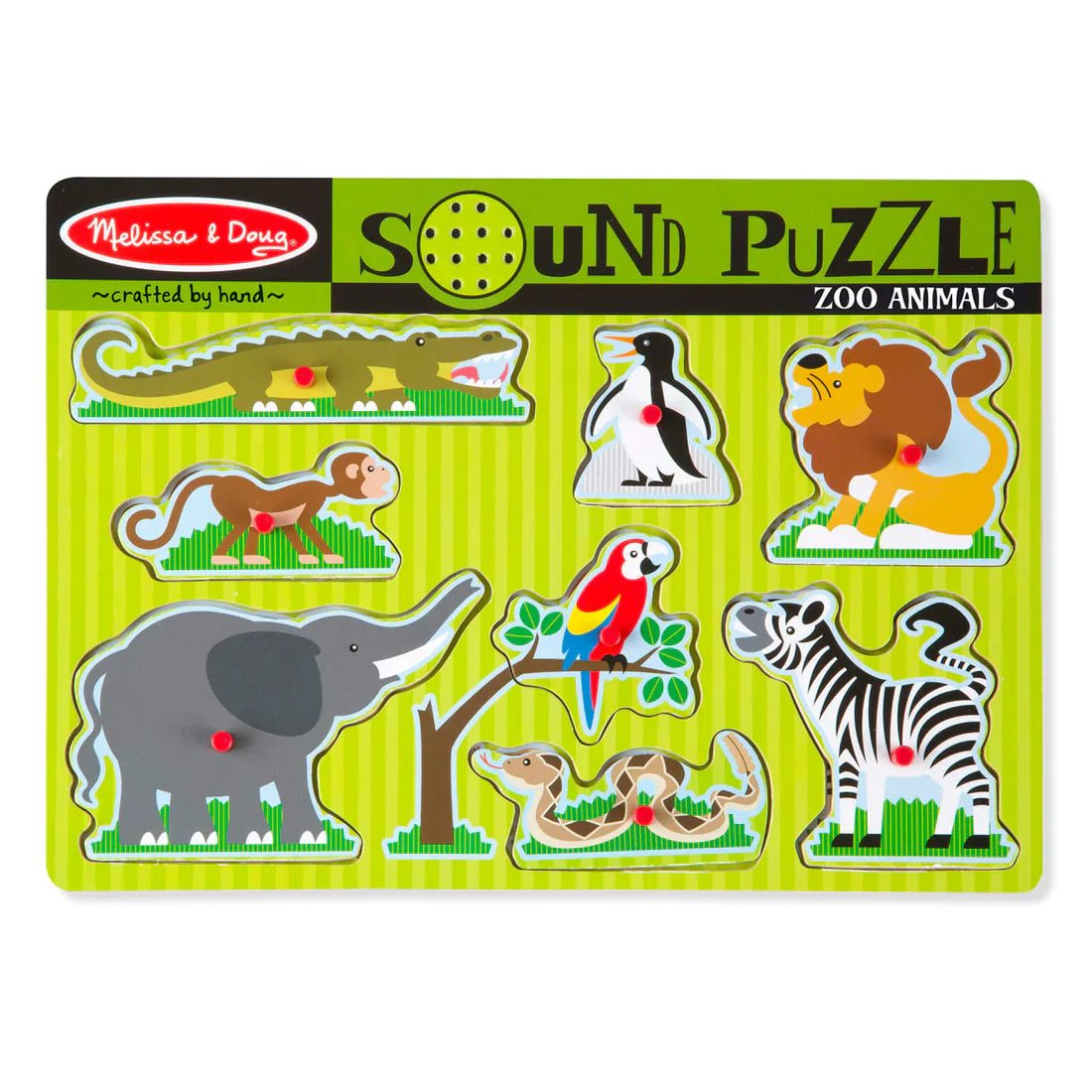 Melissa & Doug Sound Peg Puzzle | Zoo Animals