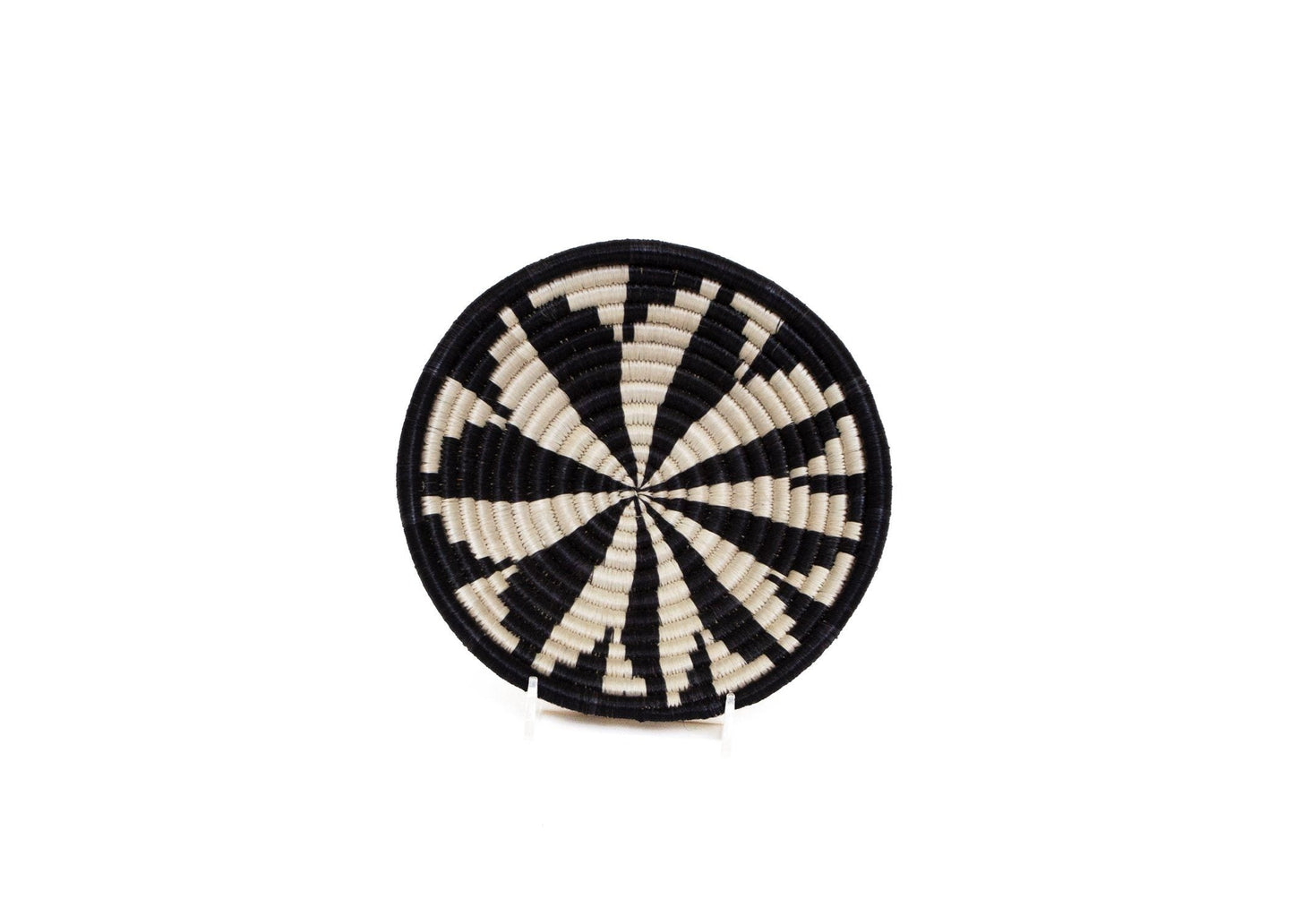 Small Black + White Virunga Round Basket