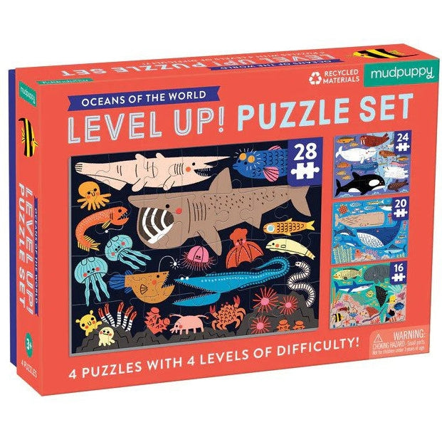 Mudpuppy Level Up Puzzle Set: Oceans of the World