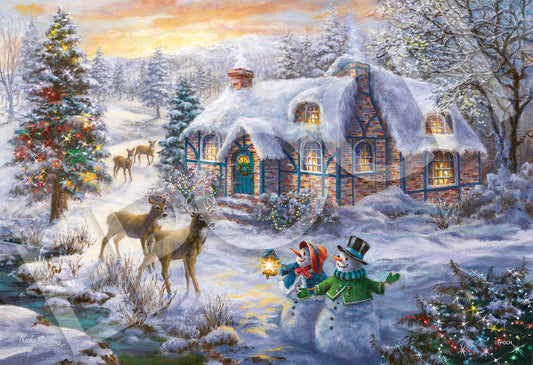 1053 Piece Jigsaw Puzzle Christmas Cottage Super Small Piece (26 X 38 Cm)