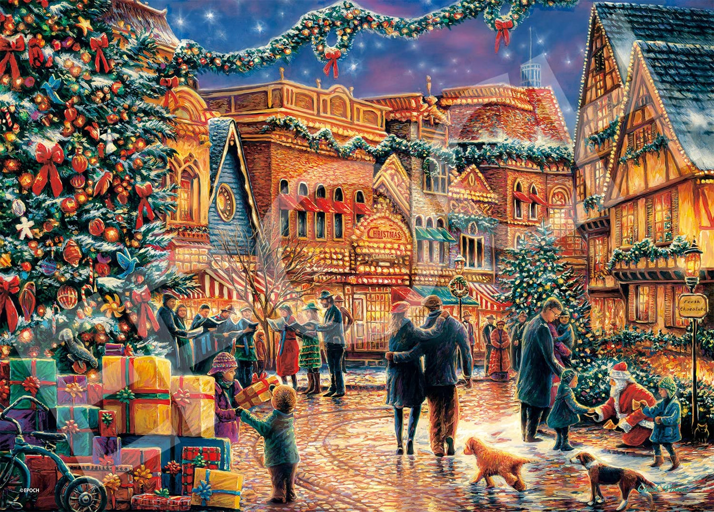 2000 Piece Jigsaw Puzzle Christmas In Town Square Super Small Piece (38 X 53 Cm)