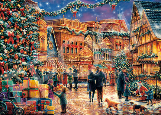 2000 Piece Jigsaw Puzzle Christmas In Town Square Super Small Piece (38 X 53 Cm)