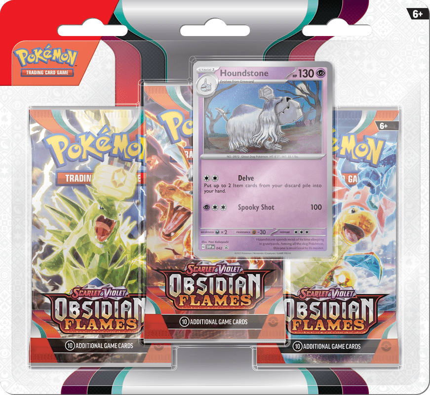 Pokemon TCG - Scarlet & Violet: Obsidian Flames 3pk Blister - Houndstone