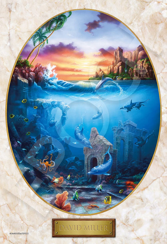 EPOCH 28-339S Jigsaw Puzzle Dolphin Gathering David Miller Glow In The Dark 300 Pieces