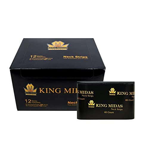 King Midas Neck Strips - 12 Pack Barber Neck Strips - Disposable Paper Neck Strips for Barber Shop - Professional Quality Stretch Paper Neck Band for Salon Style Hair Cut and Hair Styling