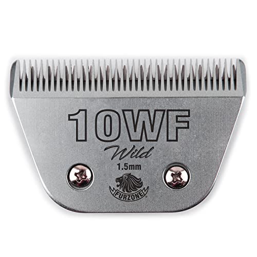 FURZONE Detachable Blade - Size 10WF Wide Blade 1/16", Made of Extra Durable Japanese Steel, Compatible with Most Andis, Oster, Wahl A5 Clippers
