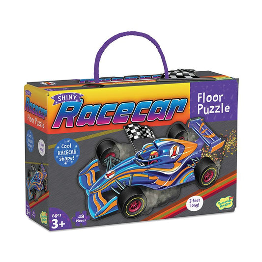 Peaceable Kingdom Floor Puzzle | Shiny Racecar