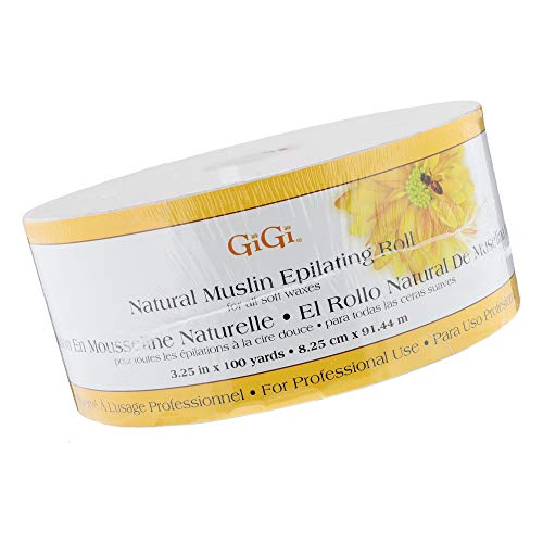GiGi Natural Muslin Roll for Hair Waxing/Hair Removal, 3.25-inch x 100 yards