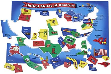 Melissa & Doug USA Map Floor Puzzle (51 pcs, 2 x 3 feet), Multi