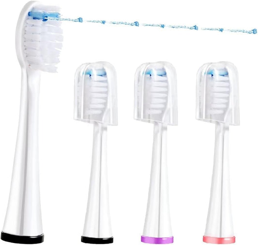 Replacement Heads for WaterPik Sonic Fusion SF-01/SF-02/SF-03/SF-04,Replacement Brush Heads Compatible with WaterPik Sonic Fusion 2.0 Flossing Toothbrush with Cover