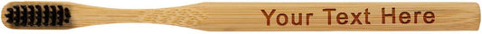 Hat Shark Personalized Bamboo Tooth Brush - Custom Engraved (Black)