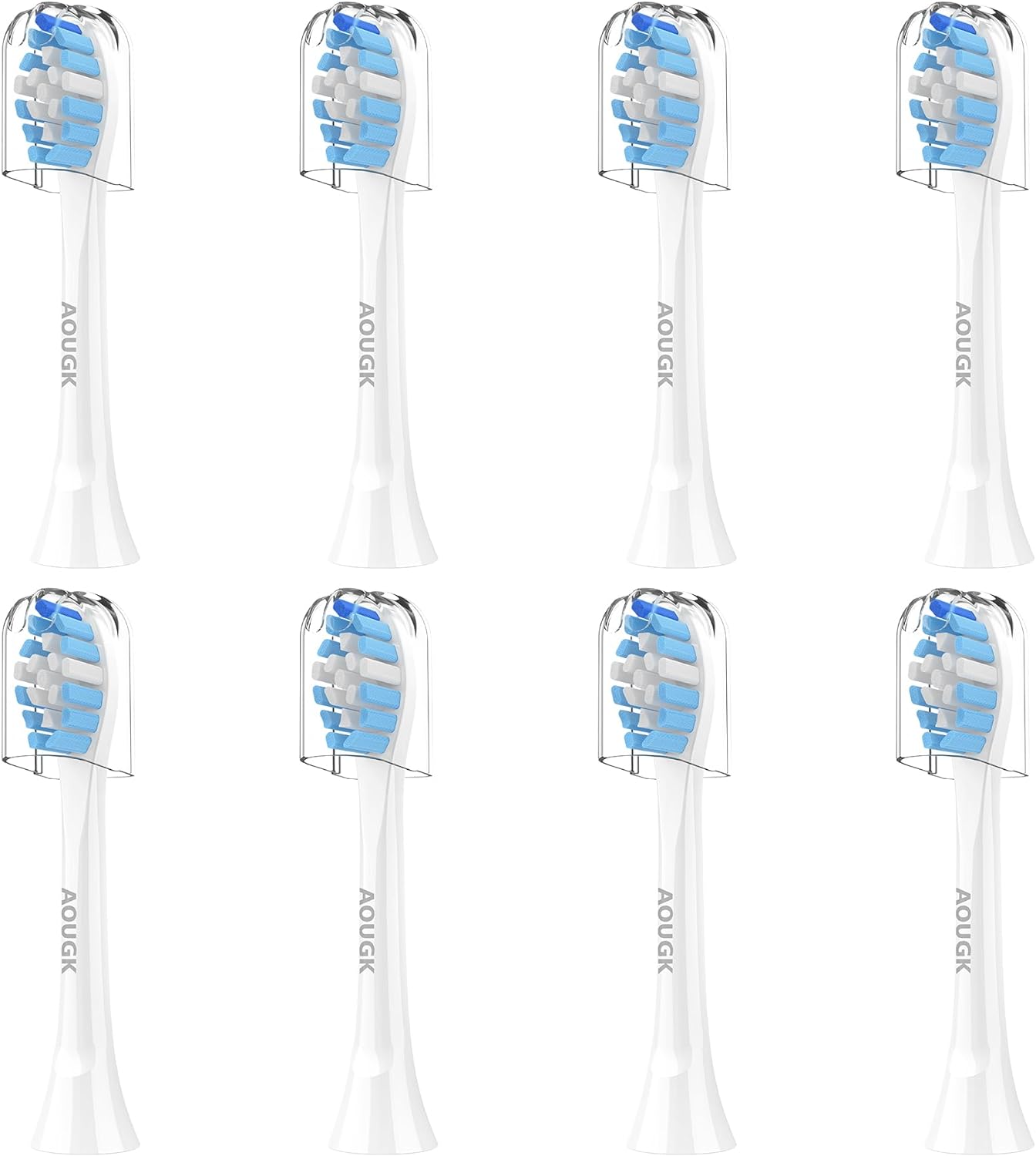 Replacement Toothbrush Brush Heads Compatible with Philips Sonicare Electric Rechargeable Toothbrushes, Tooth Brush Heads for Snap-on System, for Effective Cleansing and whitening, Pack of 8, White