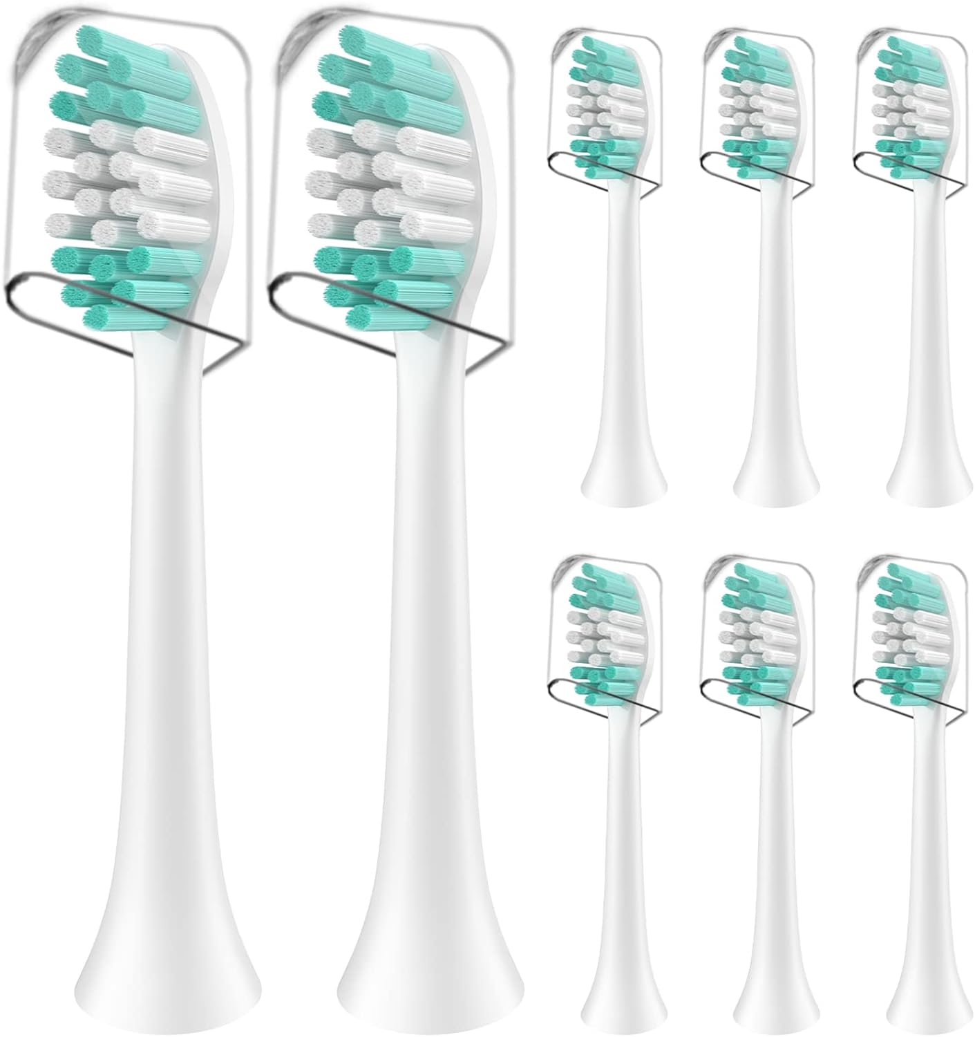 Replacement Toothbrush Heads for Aquasonic Duo Pro and Vibe Series - 8 Pack Electric Brush Heads Compatible with Black Series and Black Series Pro, White