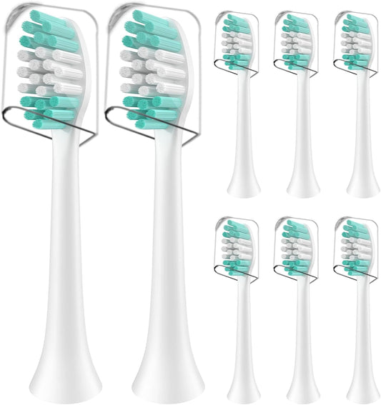 Replacement Toothbrush Heads for Aquasonic Duo Pro and Vibe Series - 8 Pack Electric Brush Heads Compatible with Black Series and Black Series Pro, White