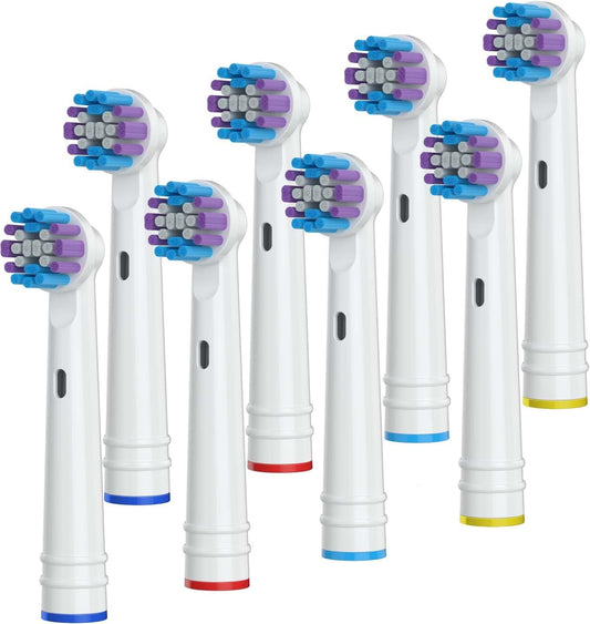 Replacement Toothbrush Heads for Oral-B, 8 Pack Replacement Heads Compatible with Oral B Braun Electric Toothbrush (8 Pack)