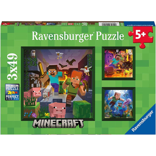 Ravensburger 3x49 Piece Puzzle Minecraft Biomes