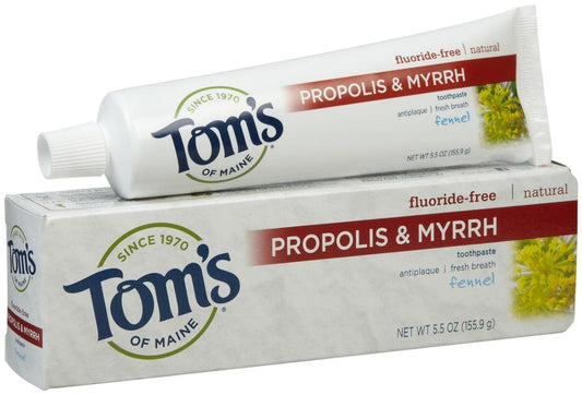 Tom's of Maine, Propolis & Myrrh Fluoride Free Toothpaste - Fennel, 5.5 Ounce