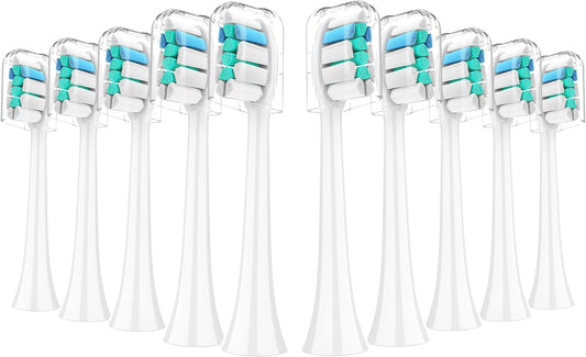 Replacement Toothbrush Heads Compatible with Philips Sonicare：10 Pack Soft Replacement Electric Brush Head Compatible with Phillips Sonicare Plaque Control Snap-on