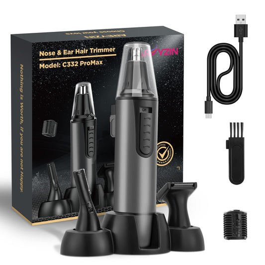 AREYZIN Nose Hair Trimmer 2024 Upgrade Rechargeable Ear and Nose Trimmer for Men and Women Professional Painless Eyebrow Facial Hair Clipper, IPX7 Waterproof Dual Edge Blades Easy Cleansing
