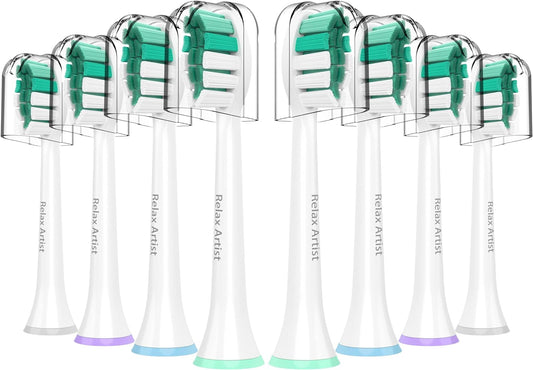 Relax Artist Toothbrush Replacement Heads for Sonicare Heads Replacement, for Philips Sonicare Electric Toothbrush Replacement Brush Heads, 8 Pack