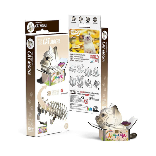 Eugy Cat Mocha 3D Puzzle Set