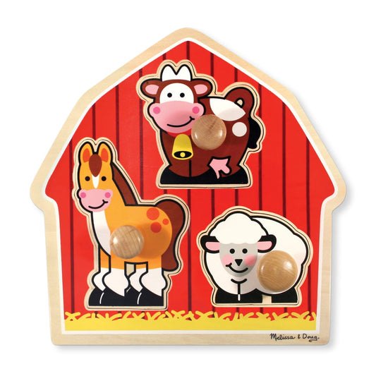 Melissa & Doug Jumbo Knob Puzzle | Barnyard Animals