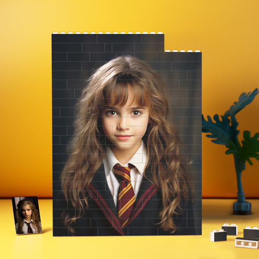 Personalized Brick Rectangle Building Photo Block Custom Face Hermione Plaque