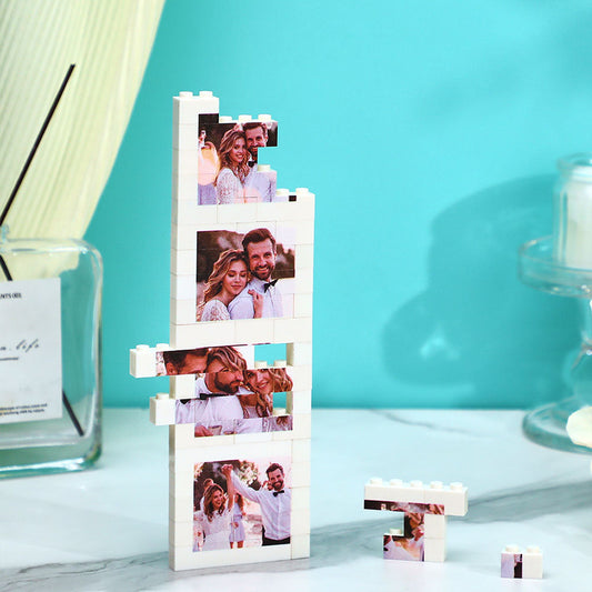 Custom Photo Building Block Puzzle Personalized Photo Square Brick Gift for couples