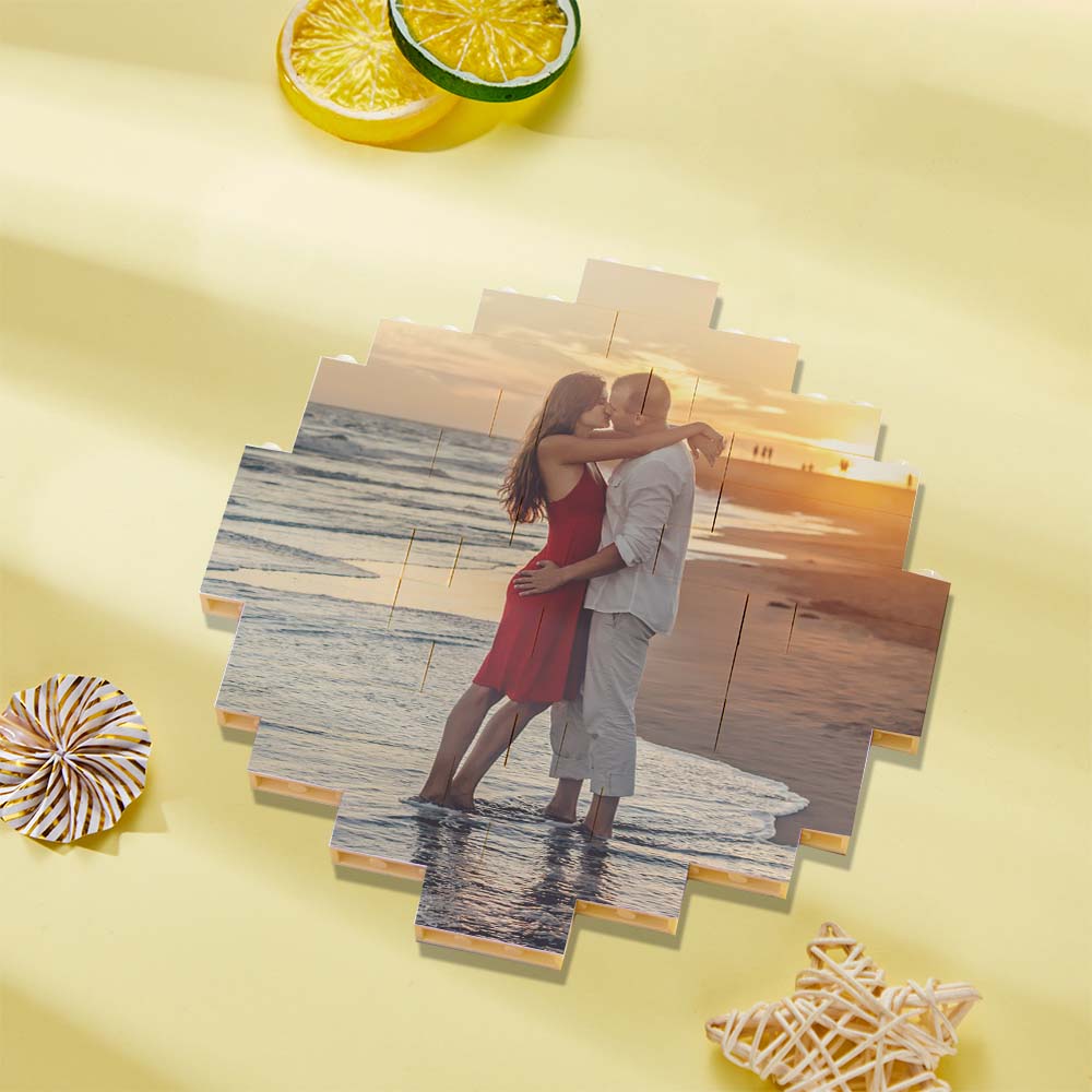 Custom Spotify Code Personalized Brick Round Building Photo Block Frame
