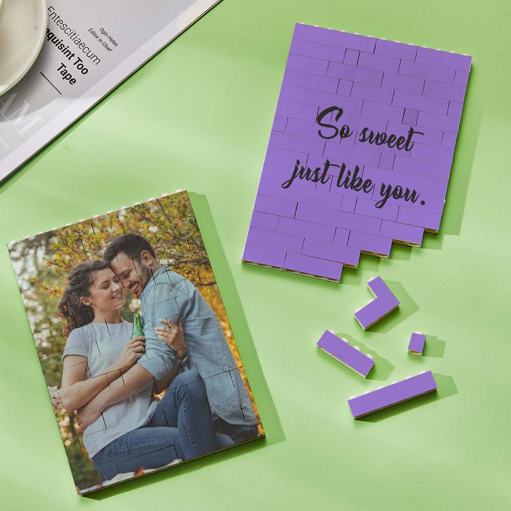 Personalized Brick Rectangle Building Photo Block Spotify Code Custom Text Frame