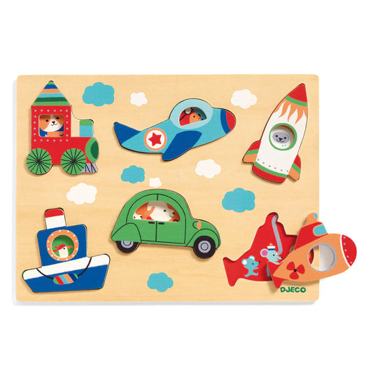 Djeco Wooden Puzzle Coucou Vroom
