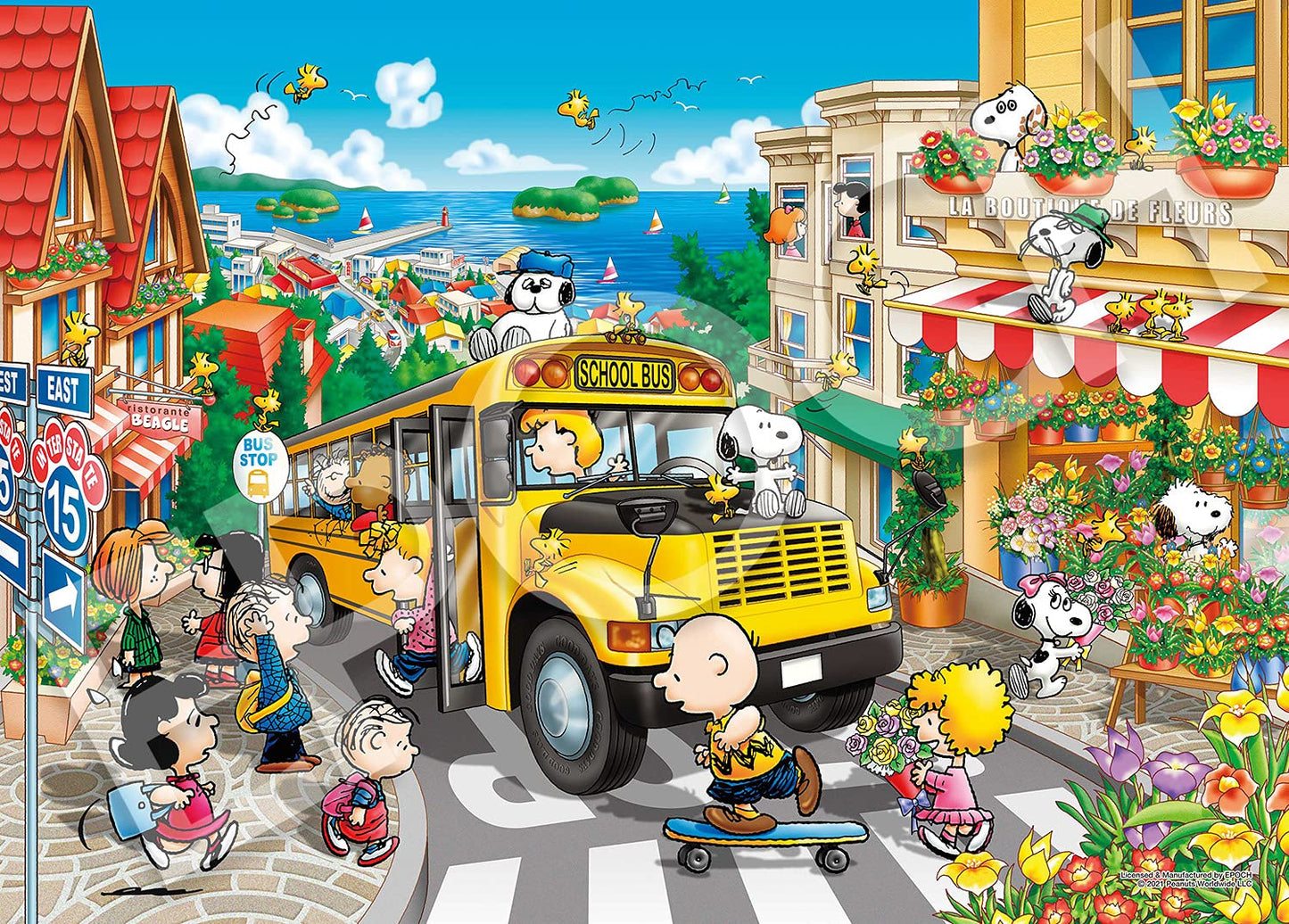 Epoch 2000pc Peanuts Happy School Bus Jigsaw Puzzle (38X53cm)