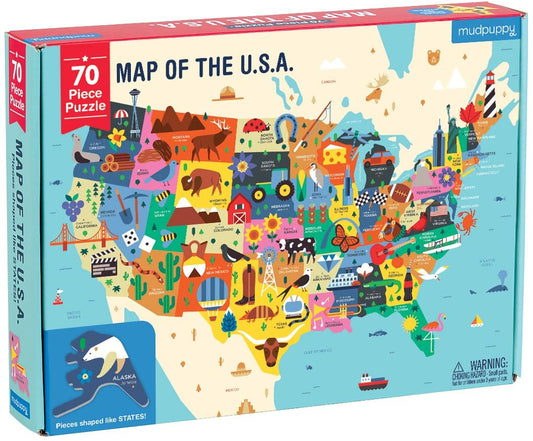 Map Of The U.S.A. 70 Piece Puzzle