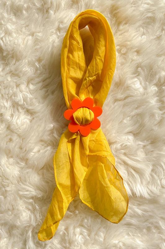 Daisy Scarf Slide in Orange