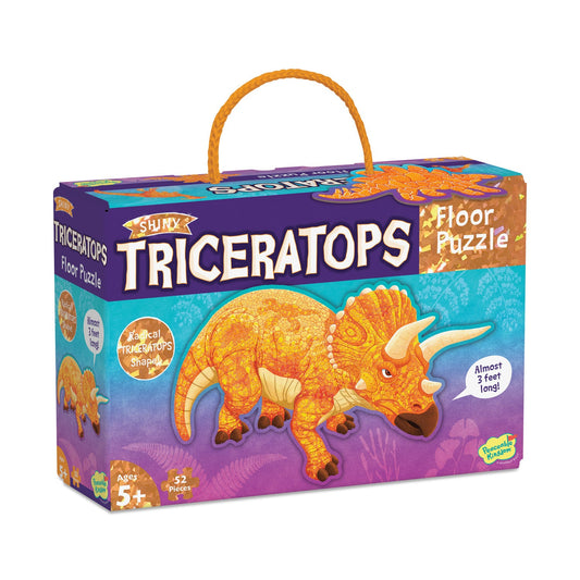 Peaceable Kingdom Floor Puzzle | Shiny Triceratops