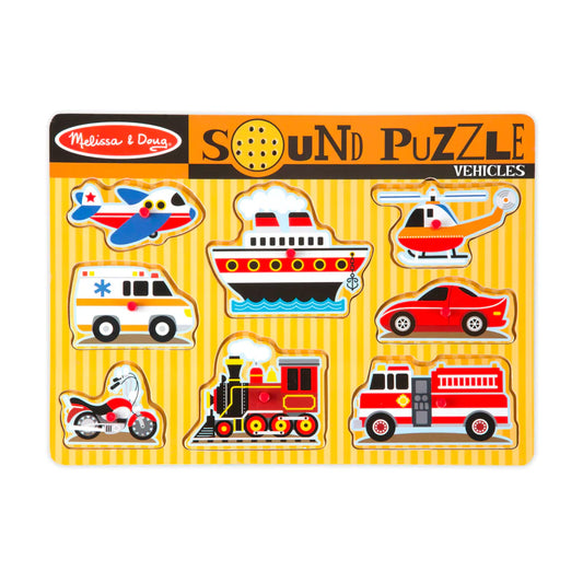Melissa & Doug Sound Peg Puzzle | Vehicles