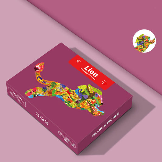 Educational Jigsaw Puzzle Animal Alien Lion Shape Intelligence Development Toy