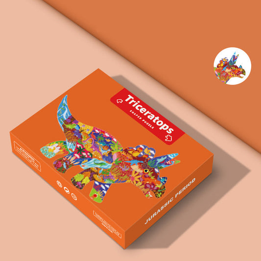 Educational Jigsaw Puzzle Animal Alien Triceratops Shape Intelligence Development Toy