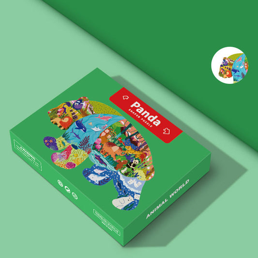 Educational Jigsaw Puzzle Animal Alien Panda Shape Intelligence Development Toy