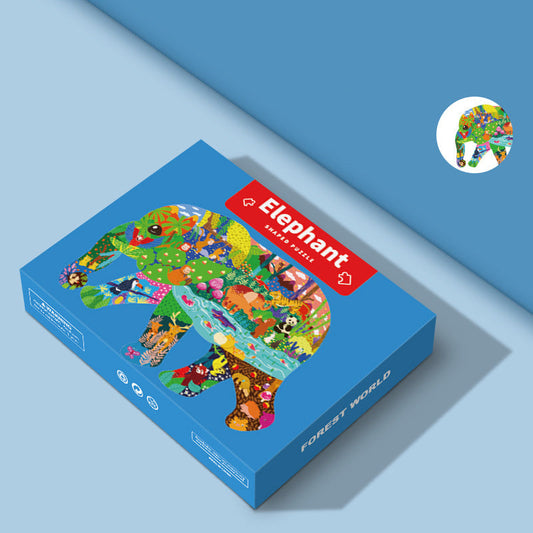 Educational Jigsaw Puzzle Animal Alien Elephant Shape Intelligence Development Toy