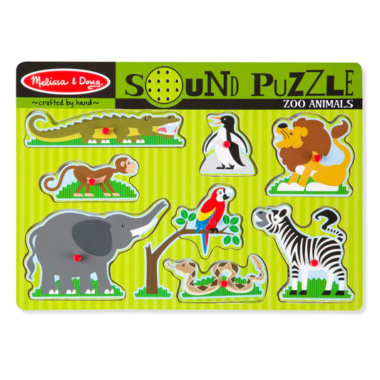 Melissa & Doug Sound Peg Puzzle | Zoo Animals