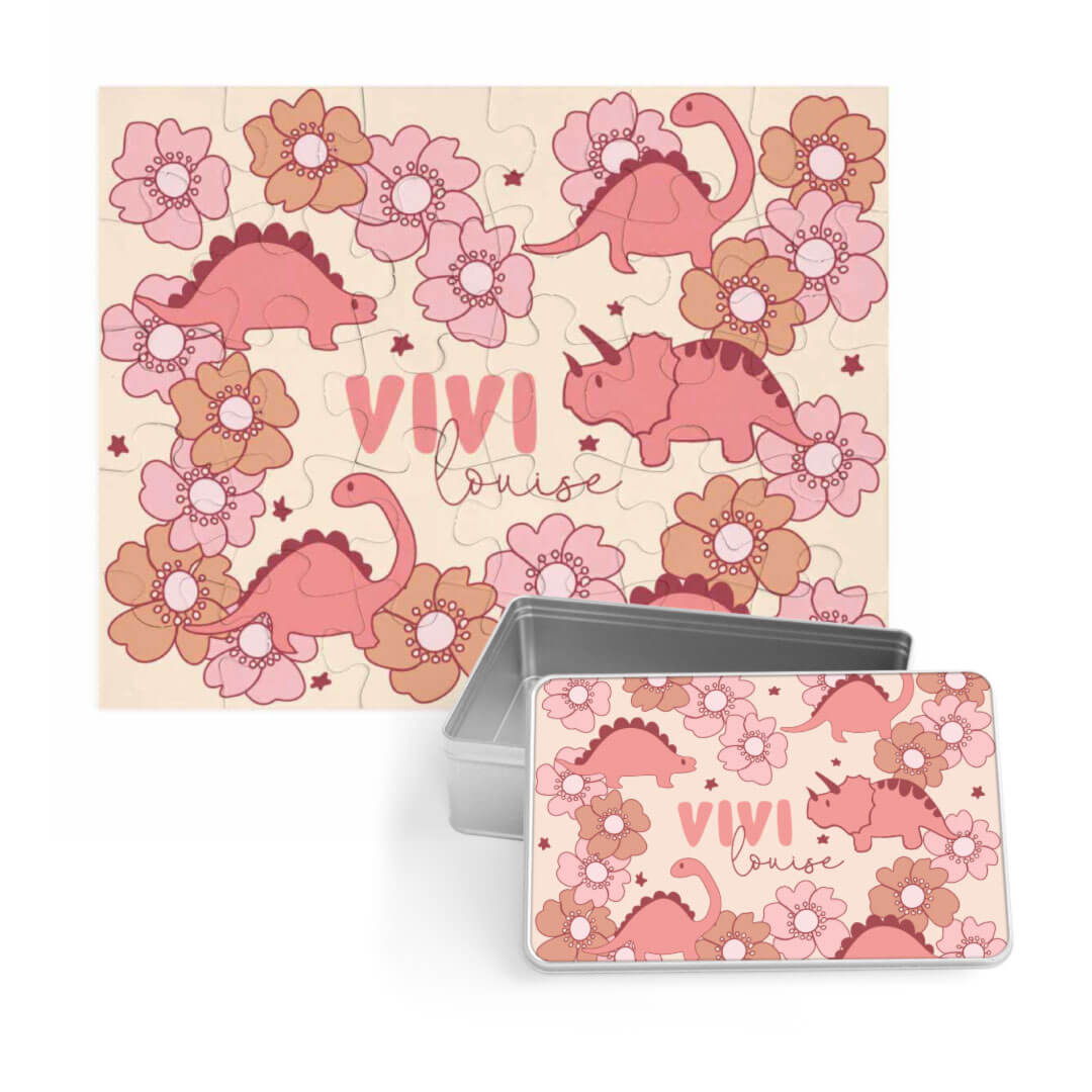 Kids Personalized 30 Piece Puzzle | Dino Diva